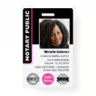 Notary Public Loan Signing Agent Photo ID Pink
