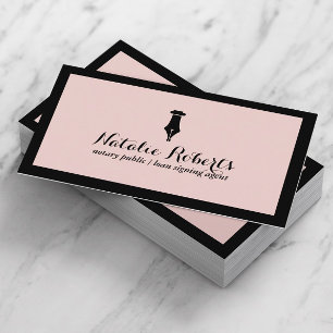 Notary Public Loan Signing Agent Plain Pink Business Card