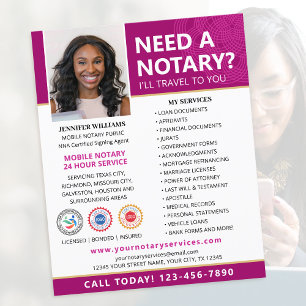 Notary Public Loan Signing Agent Plum Editable Flyer