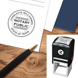 Notary Public Loan Signing Agent Round Self-inking Stamp