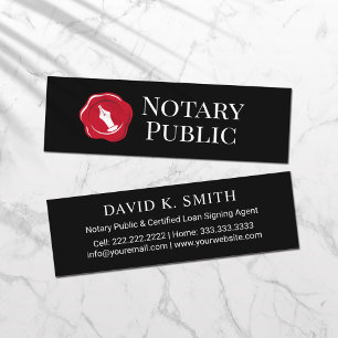 Notary Public Loan Signing Agent Wax Stamp Logo Mini Business Card