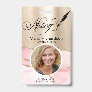 Notary public Loan Signing Photo Name Badge ID Badge