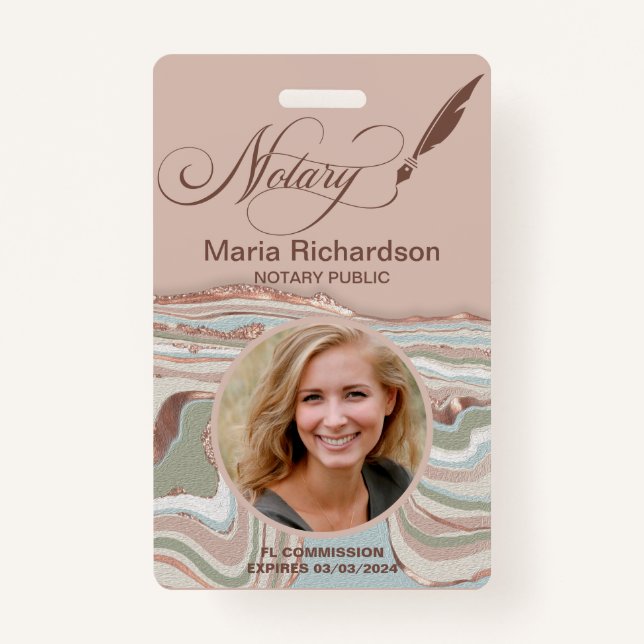 Notary public Loan Signing Photo Name Badge ID Badge (Front)