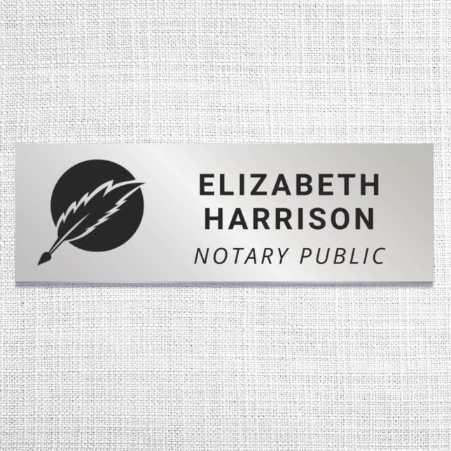 Notary Public Logo Silver Name Tag (Creator Uploaded)