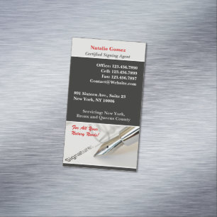 Notary Public Magnetic Business Card