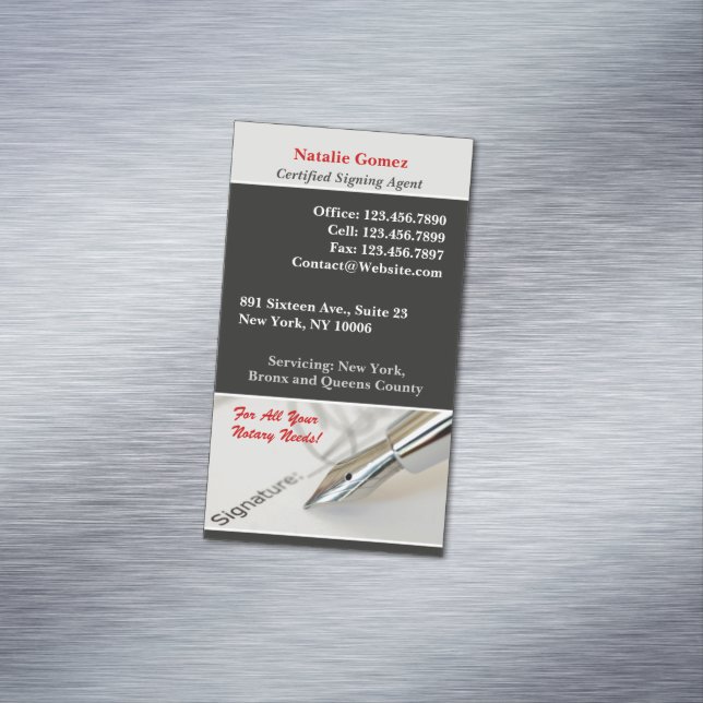 Notary Public Magnetic Business Card (In Situ)
