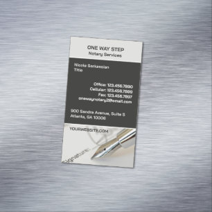 Notary Public Magnetic Business Card