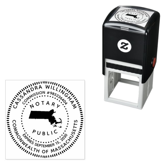 Notary Public Massachusetts Self-inking Stamp (In Situ)