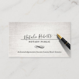 Notary Public Minimalist Script Signature Vintage Business Card