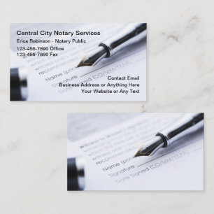 Notary Public Modern Simple Business Cards