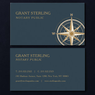 Notary Public Nautical Compass Business Card