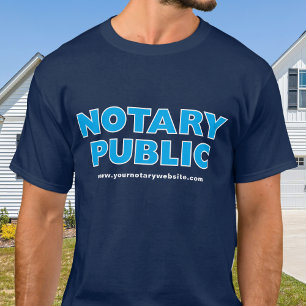 Notary Public Navy Blue Editable Website T-Shirt