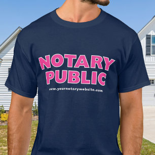 Notary Public Navy Pink Editable Website T-Shirt