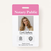 Notary Public / Notary Signing Agent ID Badge