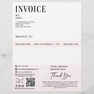 Notary Public Personalised Invoice  Custom Letterhead