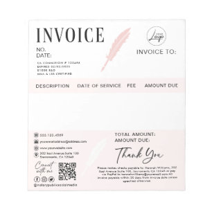 Notary Public Personalised Invoice Notepad