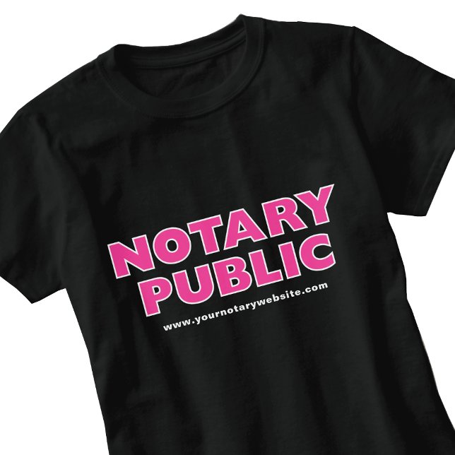 Notary Public Pink Black Editable Website T-Shirt (Creator Uploaded)