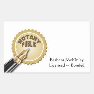 Notary Public Rectangular Sticker