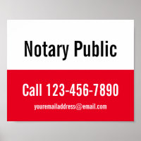 Notary Public Red and White Business Template