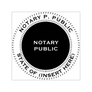 Notary Public round black white Self-inking Stamp