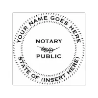 Notary Public round leaf motif Self inking Stamp