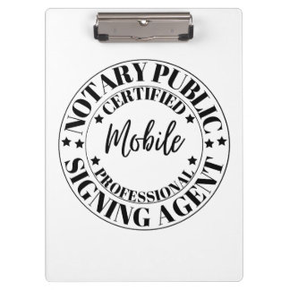 Notary Public Signing Agent Clipboard