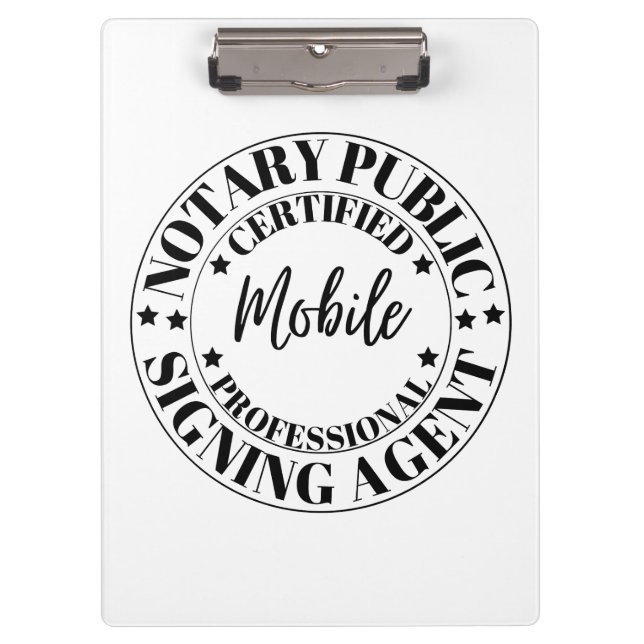 Notary Public Signing Agent Clipboard (Front)
