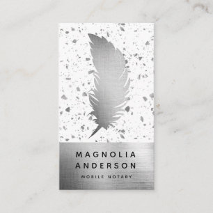 Notary Public Signing Agent  Foil Quill  Business Card