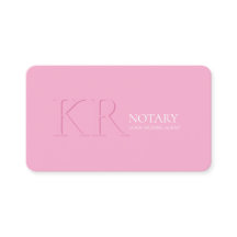 Notary Public Signing Agent Monogram Modern Pink
