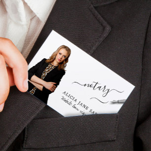 Notary public signing agent photo business card