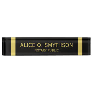 Notary Public Signs Desk Name Plates