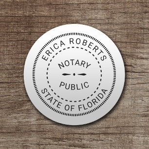 Notary Public Stamp Plain Minimalist Round Paper Coaster