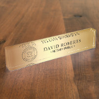 Notary Public Stamp Professional Gold Background