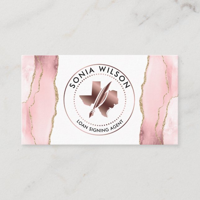 Notary Public Texas Stamp Loan Signing Agent  Busi Business Card (Front)