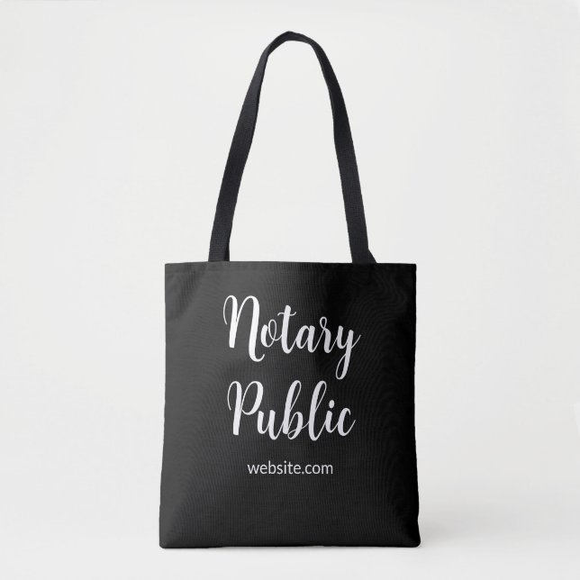 Notary Public Website Black Tote Bag (Front)