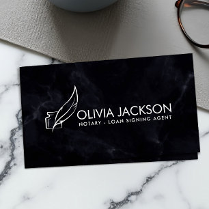Notary quill pen and ink  business card