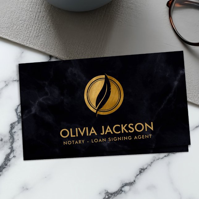 Notary quill pen and ink  business card (Creator Uploaded)