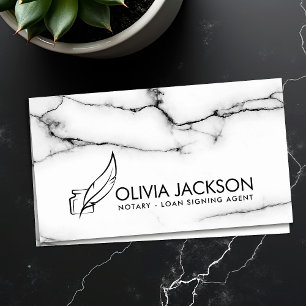 Notary quill pen and ink  business card