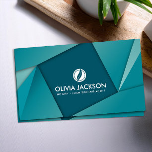 Notary quill pen Geometric Business Card