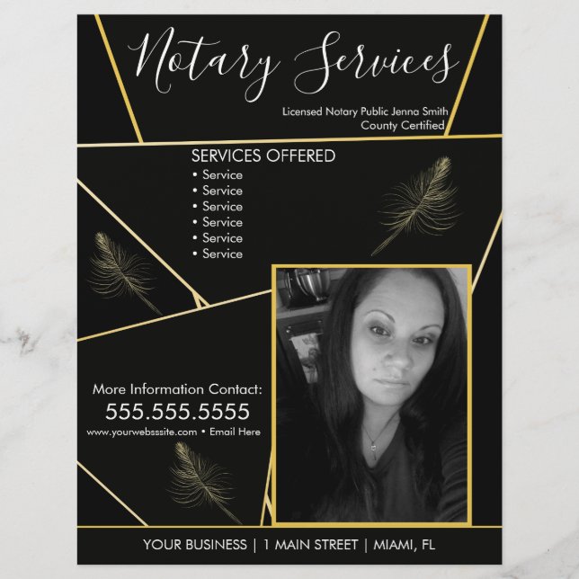 Notary Services Geometric Photo Business Flyer (Front)