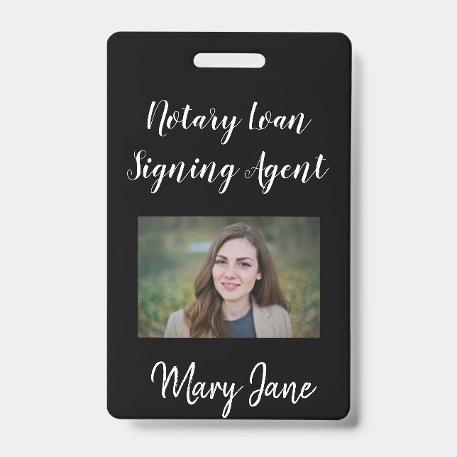 Notary Signing Agent Badge ID Badge (Front)