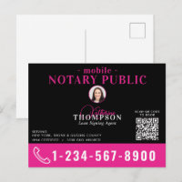 Notary Signing Agent Black Pink Photo QR Code