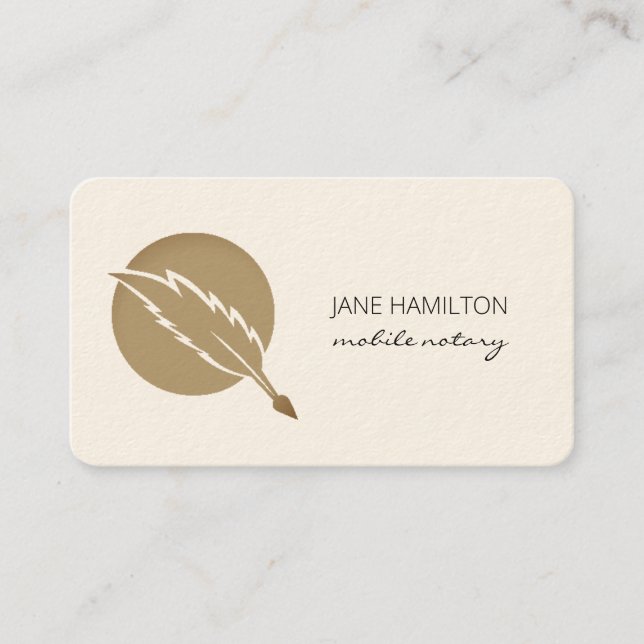 Notary Signing Agent Elegant Business Card (Front)