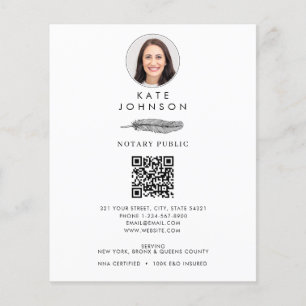 Notary Signing Agent Feather Quill Logo Photo Flyer