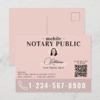 Notary Signing Agent Modern Pink Photo QR Code