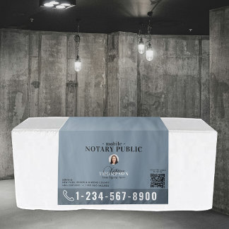 Notary Signing Agent Photo QR Code Table Banner Tapestry