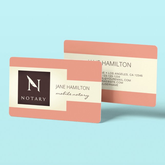 Notary Signing Agent Retro Business Card (Creator Uploaded)