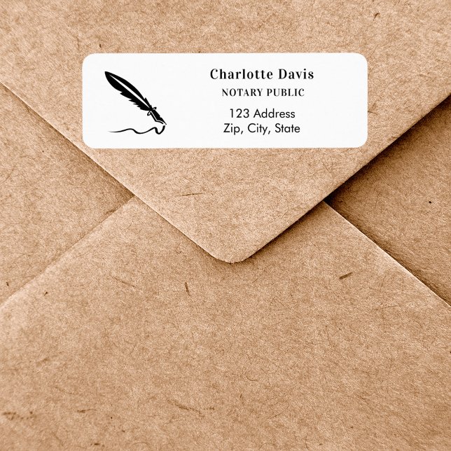 Notary white black pen return address (Creator Uploaded)