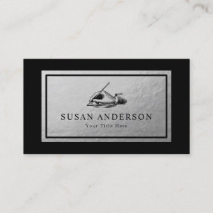 Notary - Writer Faux Silver Foil Business Card