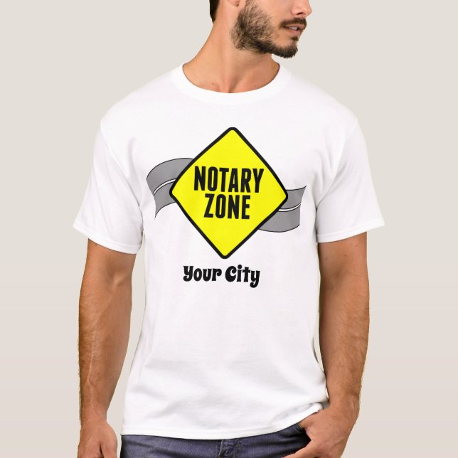 Notary Zone Yellow Road Sign Customised City T-Shirt (Front)